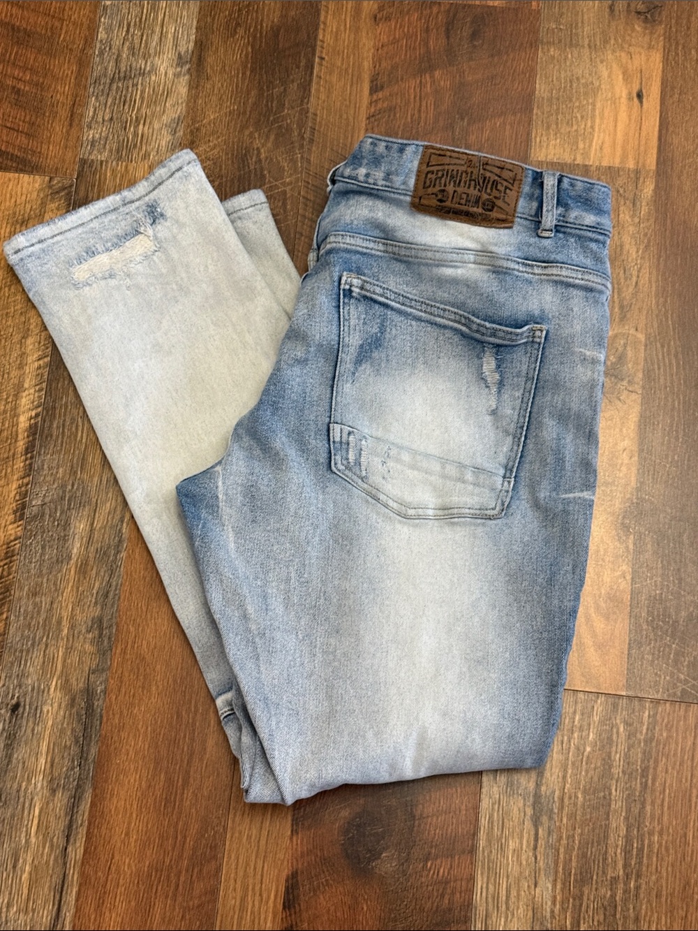 Grindhouse Denim Distressed Skinny Jeans Light Wash Size 38 Stretch